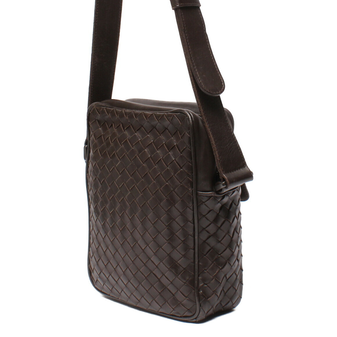 Bottega Veneta Brown Leather Woven Shoulder Intrecciato Bag